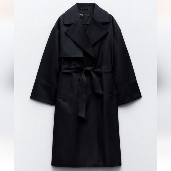 DOUBLE BREASTED TRENCH COAT WITH BELT SIZE XS - Picture 4 of 10